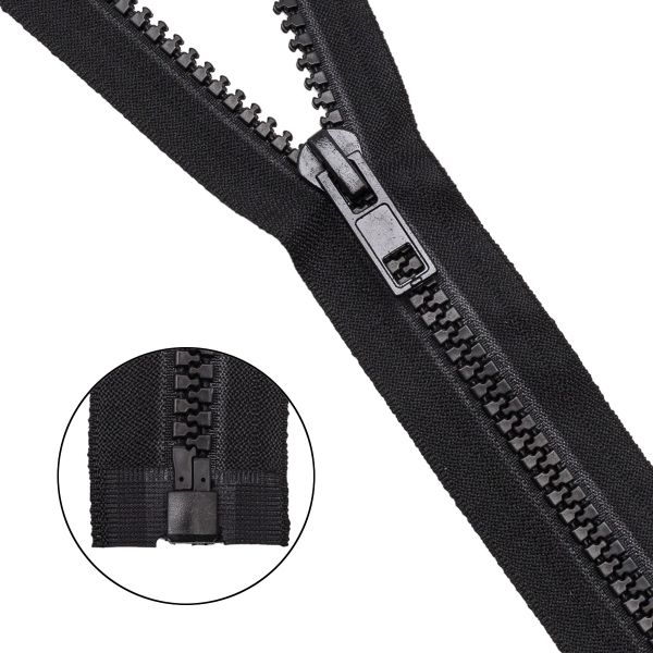 Молния трактор Т8 (8 мм) 1 зам., разъем., 85 см, 580 черный, 5 шт