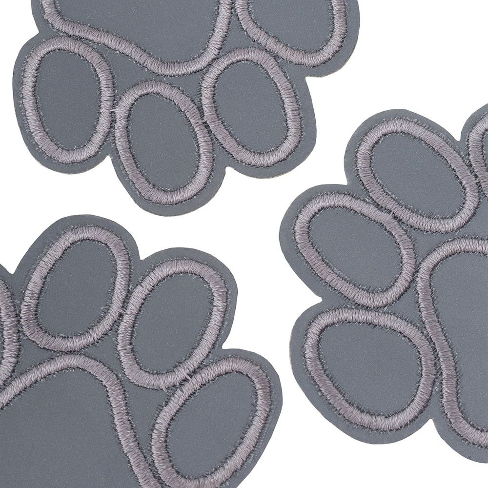 Светоотражающая термоаппликация лапка 6х5.5 см, 10шт