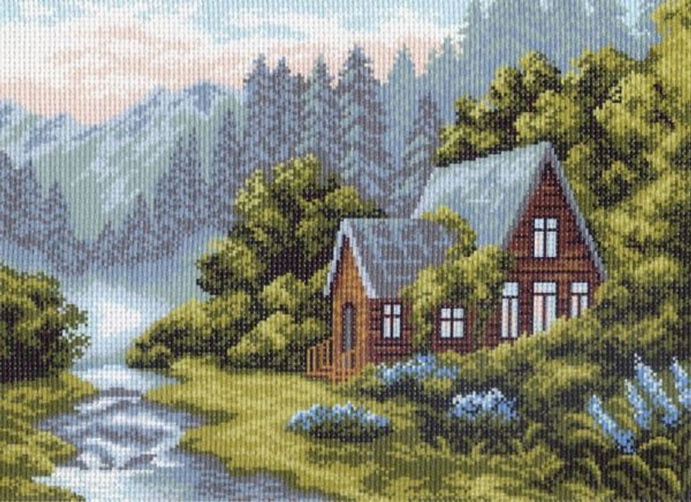 Рисунок для вышивания Матренин Посад (канва), 37х49 -0650 Отдых в горах