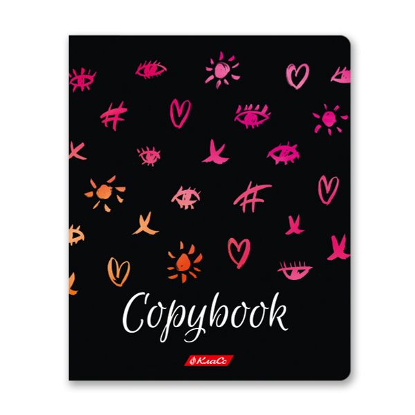 Тетрадь ученическая общая, выборочный лак, A5+ 96 л. на скобе 60 г/м², белизна 100%, 5 шт, линия в термоусадочной пленке, 000791 Слушай сердце, Светоч 96ТЕТл-003