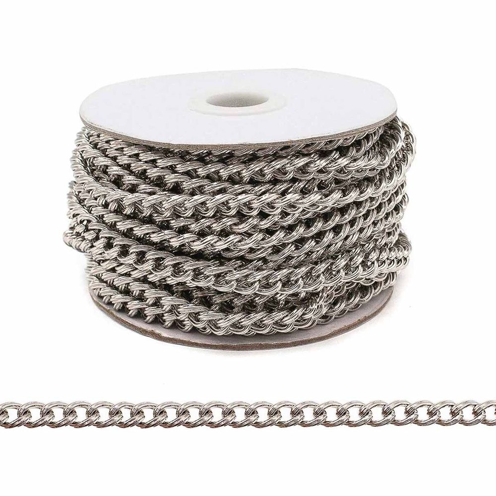 Цепь стальная, 6,2х4,8 мм, 10 м, никель