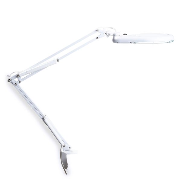 Лупа с подсветкой, с приспособлением для крепления, с линзой, белый, 120 мм