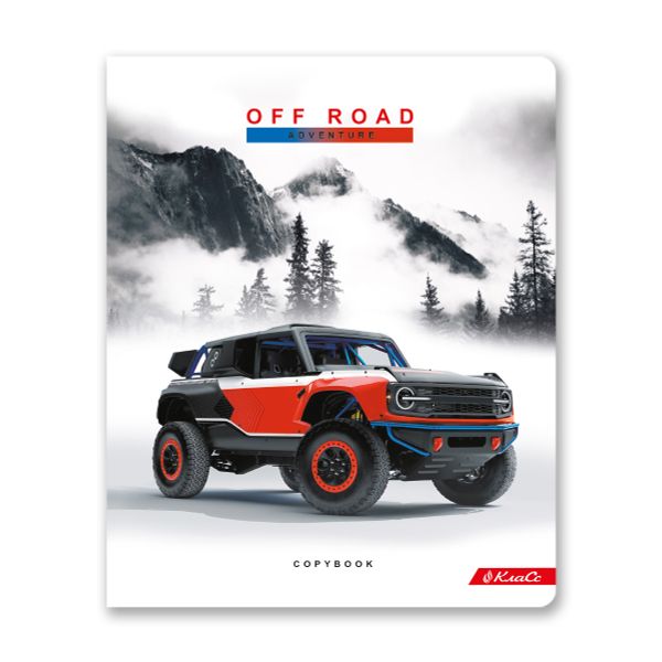 Тетрадь ученическая общая, глянцевая ламинация, A5+ 96 л. на скобе, белизна 100%, 5 шт, клетка, 000345 Джипы, Светоч 96ТСК5_3_3_1