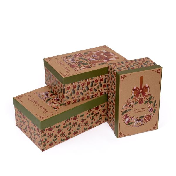Набор подарочных крафт-коробок 