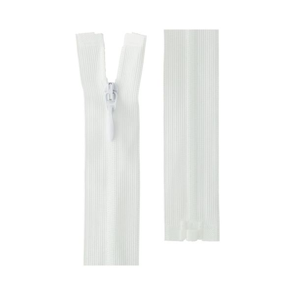 Молния спираль потайная плательная Т3 (3 мм) 1 зам., разъем., 40 см, 001 белый, G103L Gamma, 10 шт