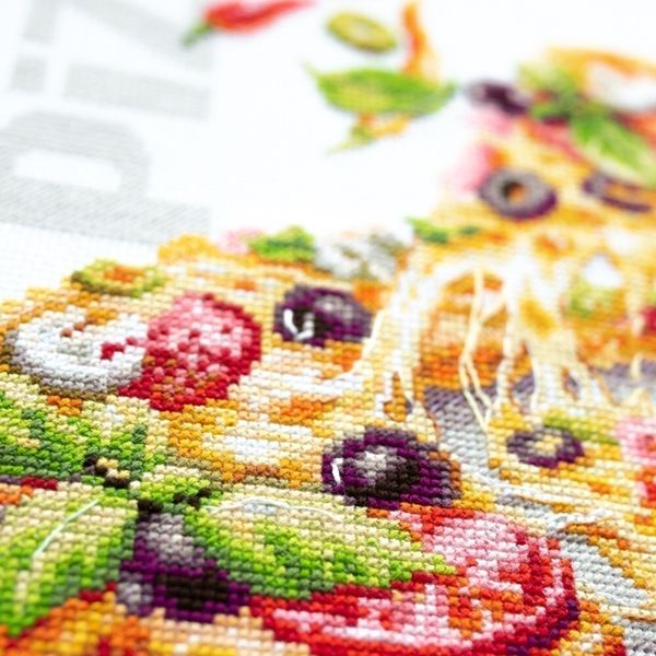 Набор для вышивания нитками Чудесная игла, Пицца 23х27 см