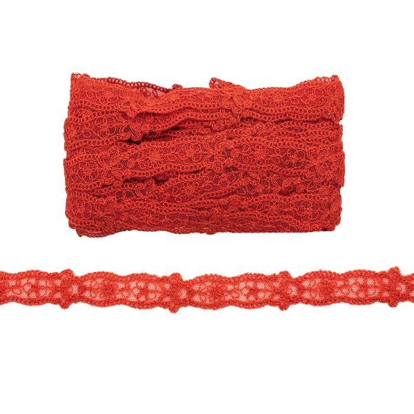 Кружево на сетке 20 мм, 10 м, красный, 10 м
