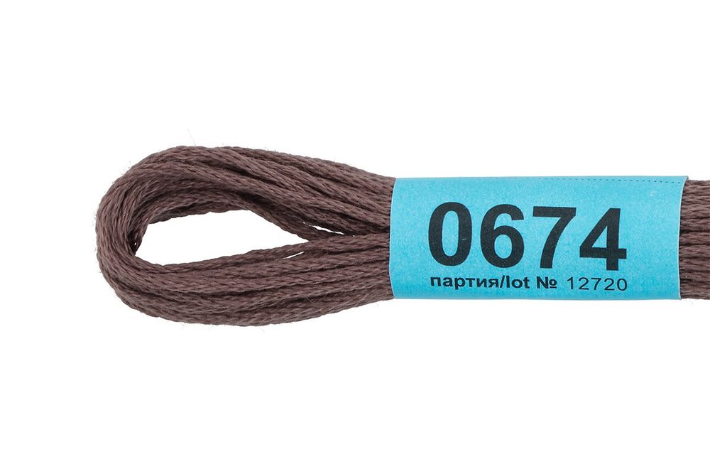 Мулине Gamma 100% хлопок, цв.0674 серый, 24 мотка по 8 метров