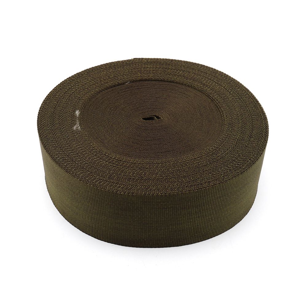 Стропа (ременная лента) 60 мм, 30 м, толщ. 1.0 мм, [37.9 г/пог.м], 100% п/э, 113 оливковый, С761