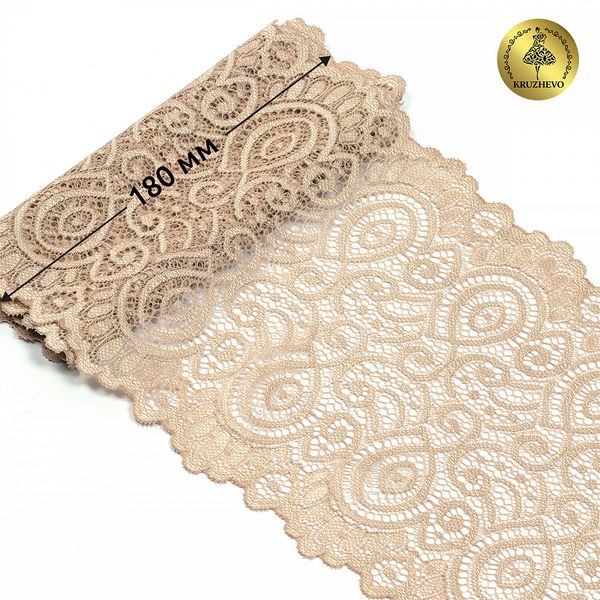 Кружево бельевое эластичное 180 мм / 120 м, L1351 цв.L168 серебристый пион, Kruzhevo