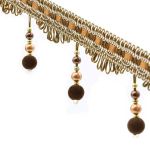 Бахрома отделочная 80.0 мм / 13 метров, золотистый/коричневый /TOS/