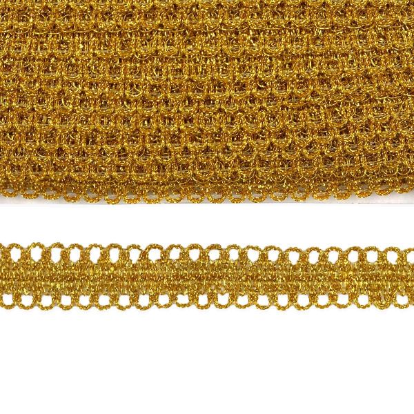 Тесьма металлизированная 20 мм, 18,29м (светлое золото)