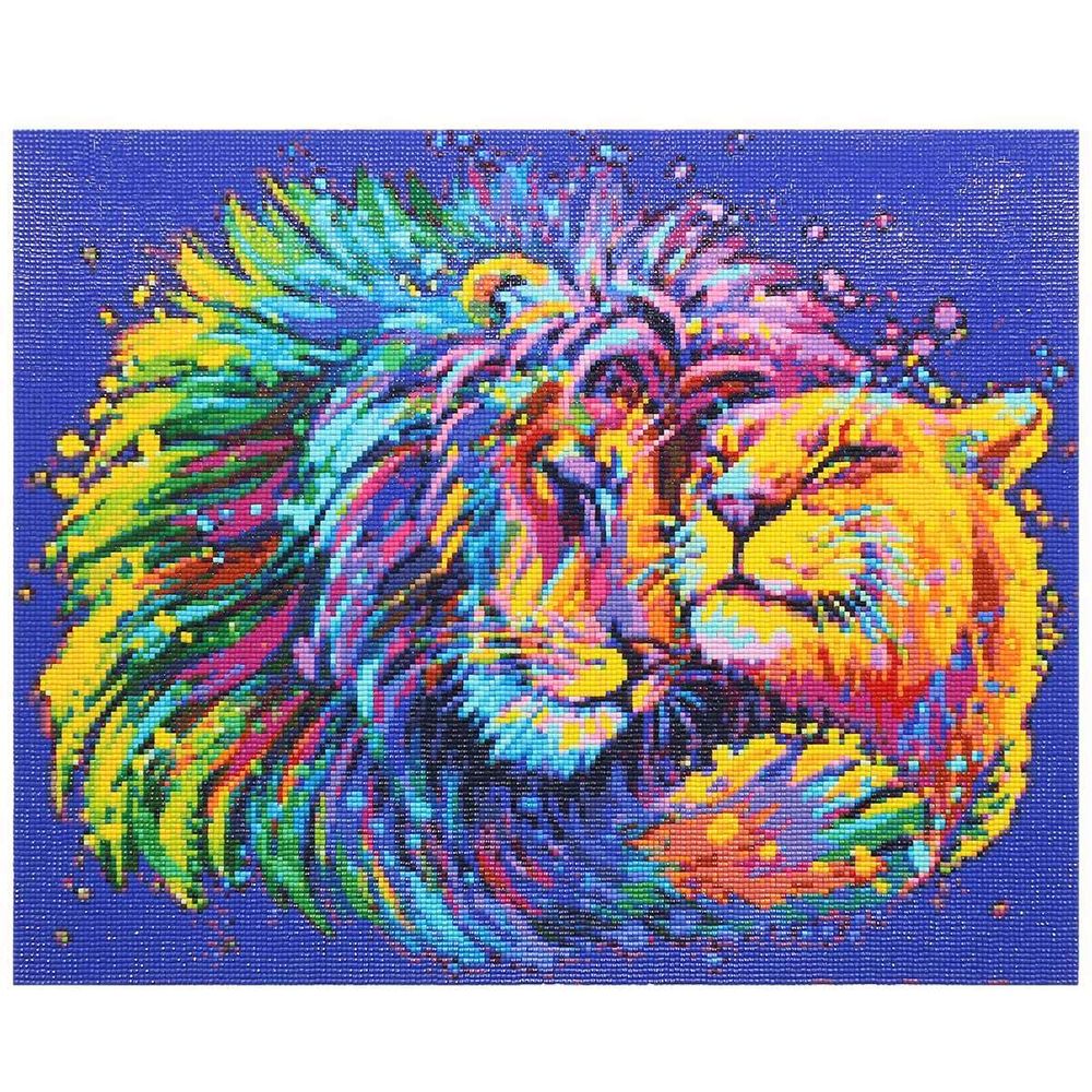 Алмазная мозаика Радужные львы, 50*40см, Cristyle 540060