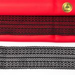 Кружево стрейч (эластичное) 50 мм / 10 метров, TBY.8035, цв.02 черный, Kruzhevo