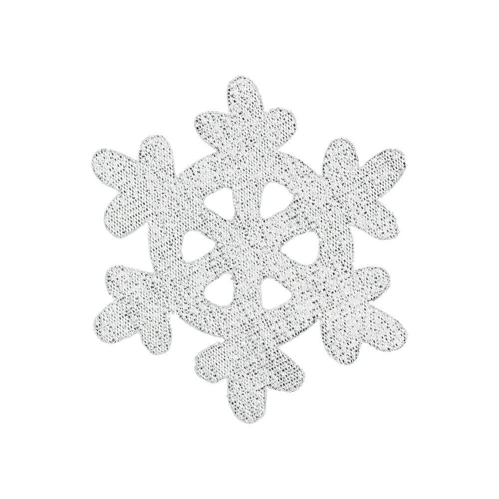 Термоаппликация №5 12 шт, 5-14 снежинка серебряная 5х5 см, Blitz Термоаппликация №5 12 шт, 5-14 снежинка серебряная 5х5 см, Blitz
