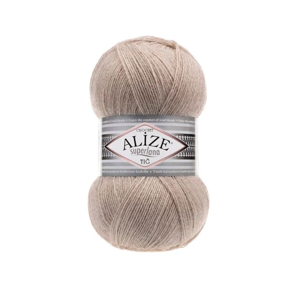 Пряжа Alize (Ализе) Superlana TIG / уп.5 мот. по 100 г, 570м, 207 светло-коричневый меланж A