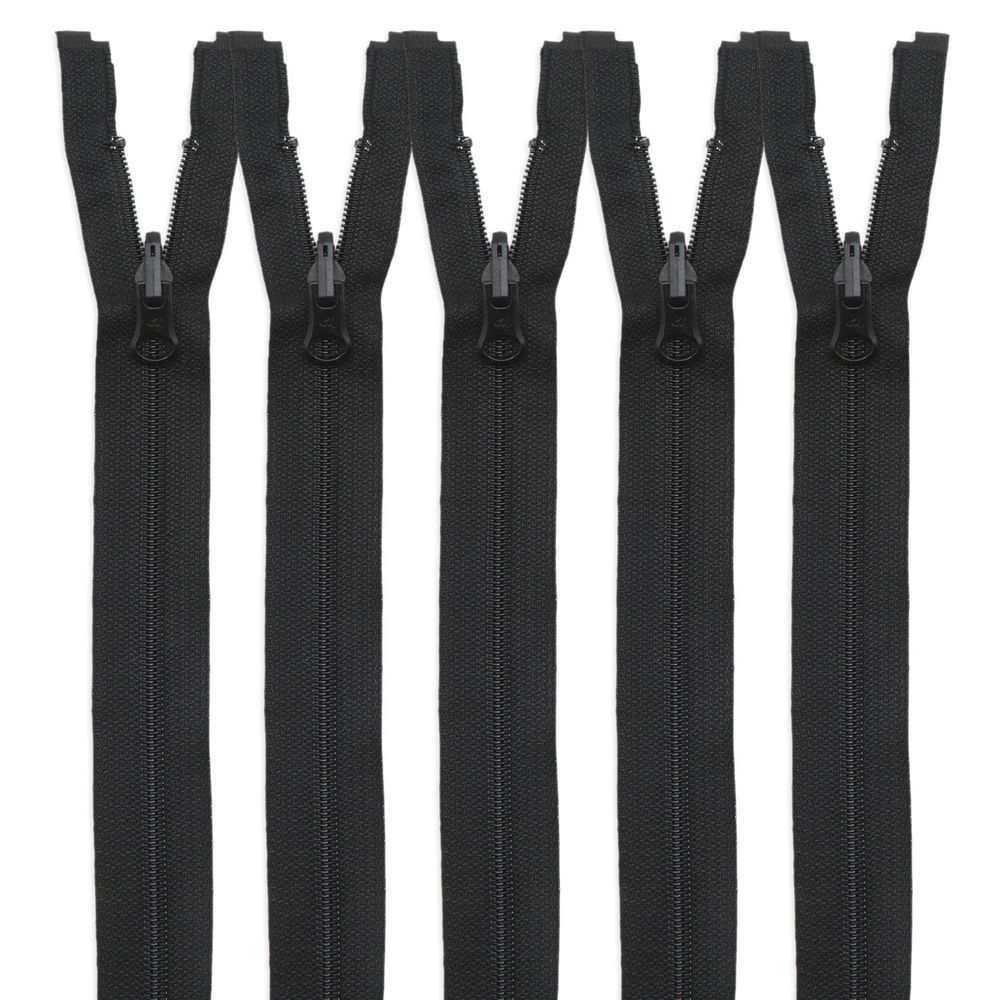 Молния спираль (витая) Arta Т5 (5 мм) 1 зам., разъем., 85 см, с реверсным замком, цв. 580 черный, уп.5 шт