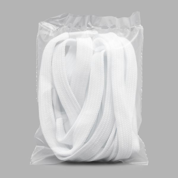 Шнурки плоские с металлическим наконечником 10.0 мм / 150 см, 1 пара (2 шт), белый, 6220-0134