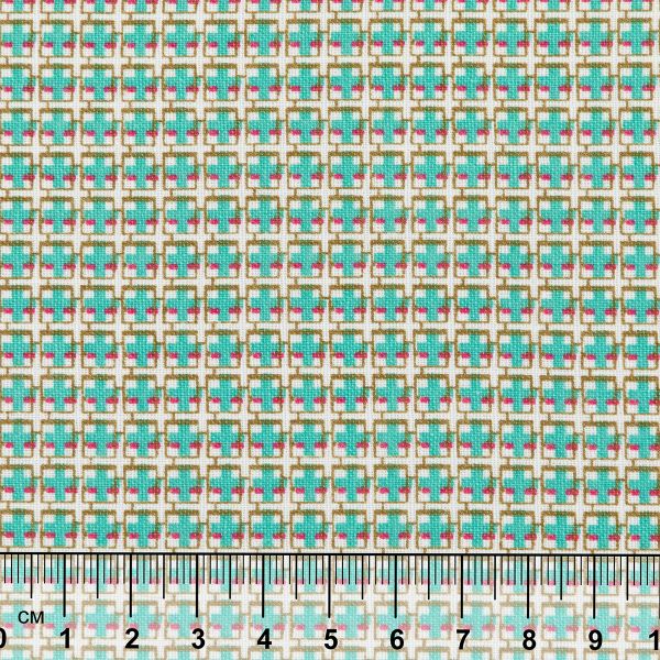 Ткань для пэчворка PEPPY БАБУШКИН СУНДУЧОК ФАСОВКА 100х112 см, 140±5 100% хлопок, БС-03 клетка бирюзовый/ бл.зеленый, Peppy БАБУШКИН СУНДУЧОК