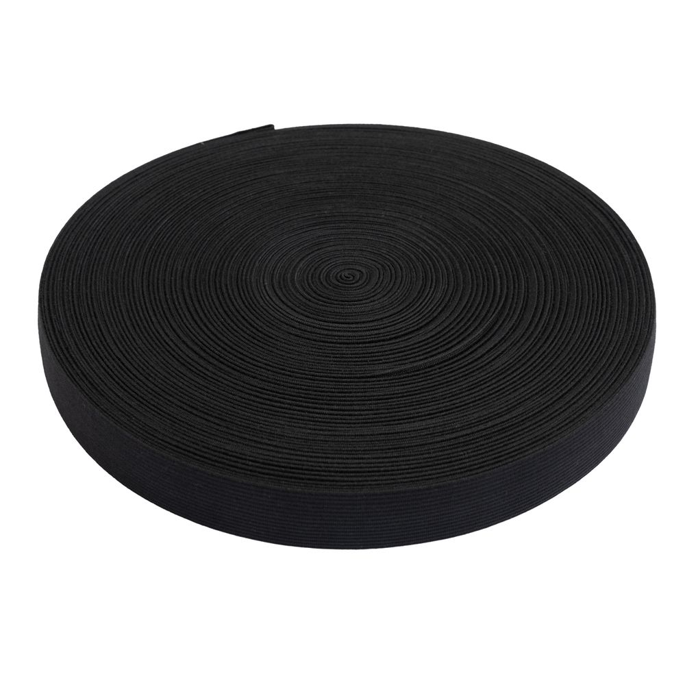 Резинка вязаная 25 мм, / 50 метров, черный, Gamma RV-25 BL