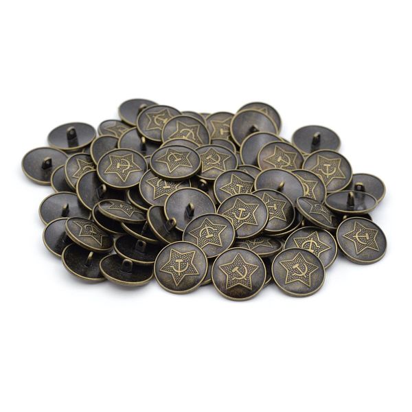 Пуговицы на ножке 40L (25мм), металл (OB бронза), 72 шт, ME 621