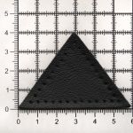 Заплатки пришивные из кожи, треугольник равнобедр., стор. 5см, с перфорацией, 2 шт, 100% кожа, 01 черный, 9901