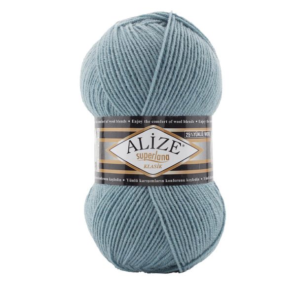 Пряжа Alize (Ализе) Superlana Klasik / уп.5 мот. по 100 г, 280м, 575 серо-голубой