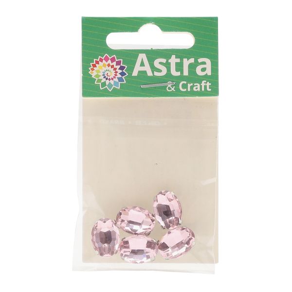 Хрустальные стразы в цапах овальной формы, розовый 10х14 мм, 5 шт., ОЦ007НН1014