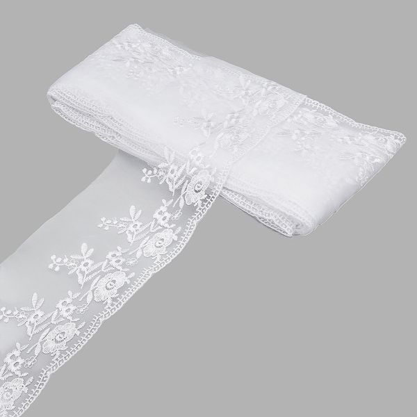 Кружево капроновое 110 мм / 3.4 метра ±4 см, белый, 0574-5001