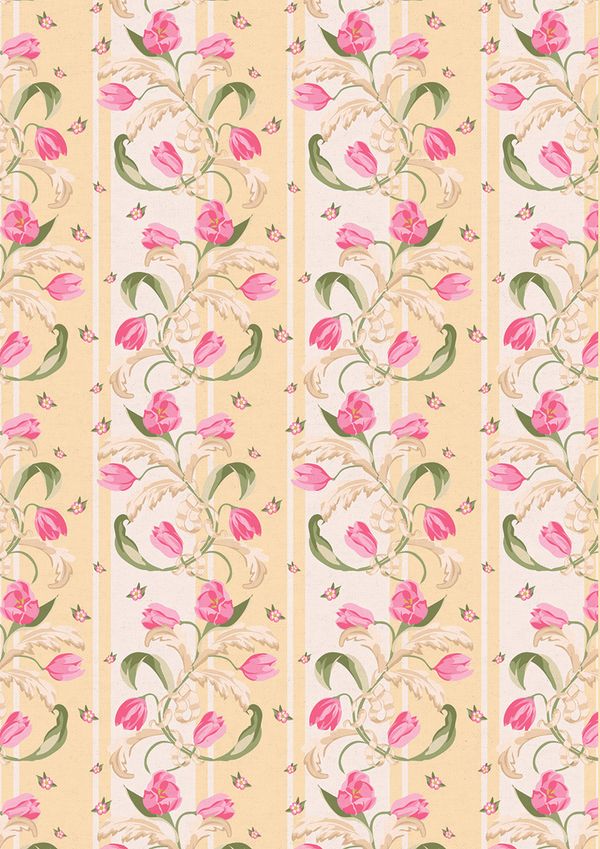 Ткань для пэчворка Peppy Весенний этюд, рулон 112 см / 5 метров, ВЭ-04 Панель желтый, Peppy