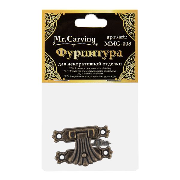 Замок для шкатулок 3.7х2.4 см, 5 шт, 02 бронза, Mr.Carving