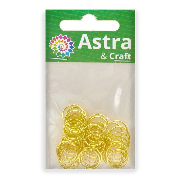 Кольцо соединительное 0,9, 12 мм, 50 шт, Astra&Craft, цв.яркое золото