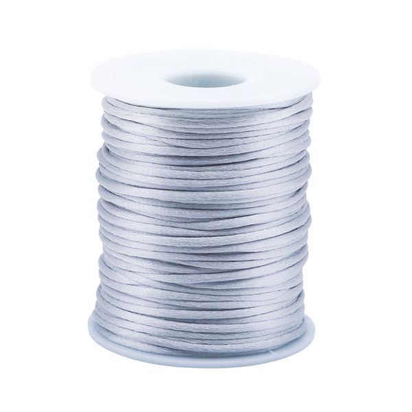 Шнур атласный корсетный ⌀2.0 мм / 45.7 метров, стальной