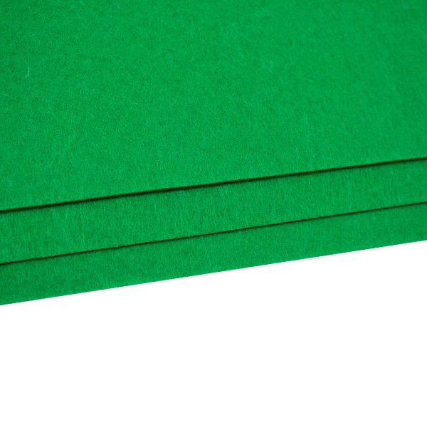 Фетр листовой жесткий 1.0 мм, 160гр, 20х30см, 3 штук Astra&Craft (AF844/YF665 зелёный)