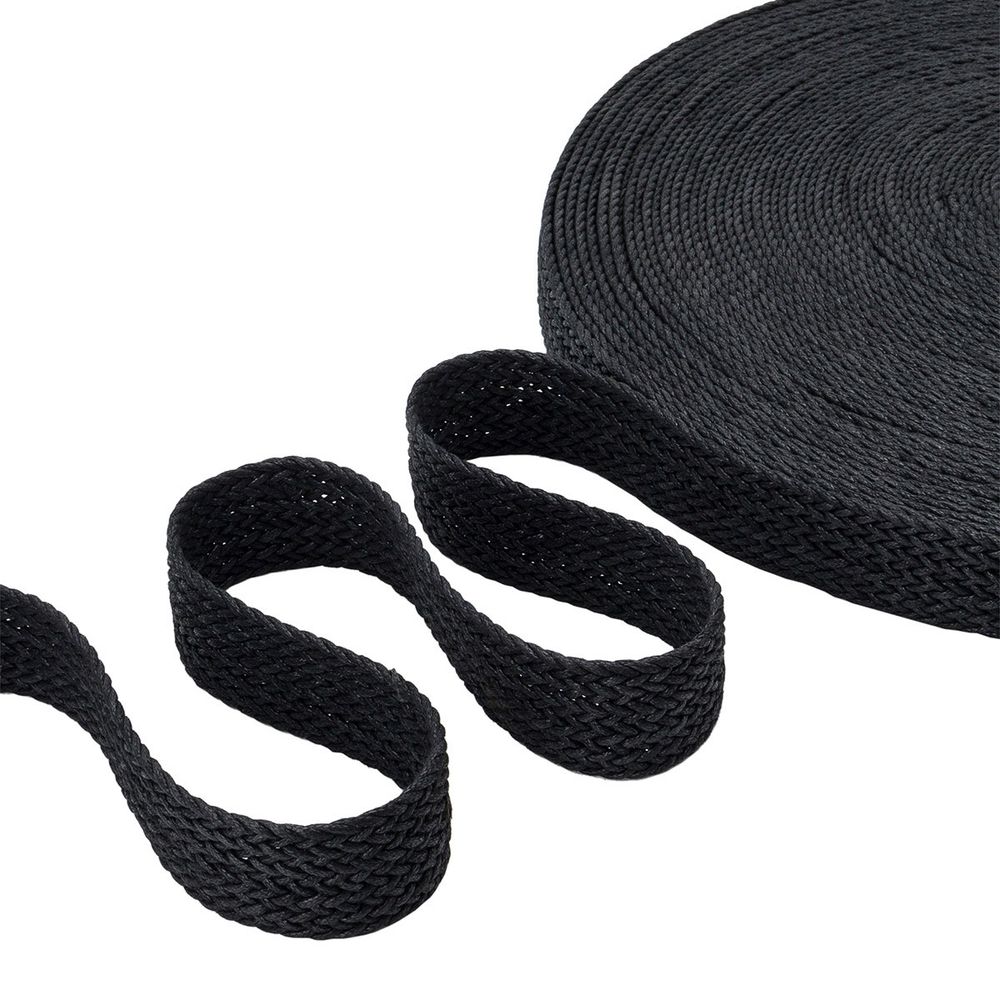 Стропа (ременная лента) 45 мм / 45.72 метра, [75.59 г/пог.м], плетеная вощёная, ZH400 черный, 3Al299