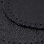 Заплатки пришивные из кожи, овал 6х8,2см с перфорацией, 2 шт, 100% кожа, 01 черный, 9114