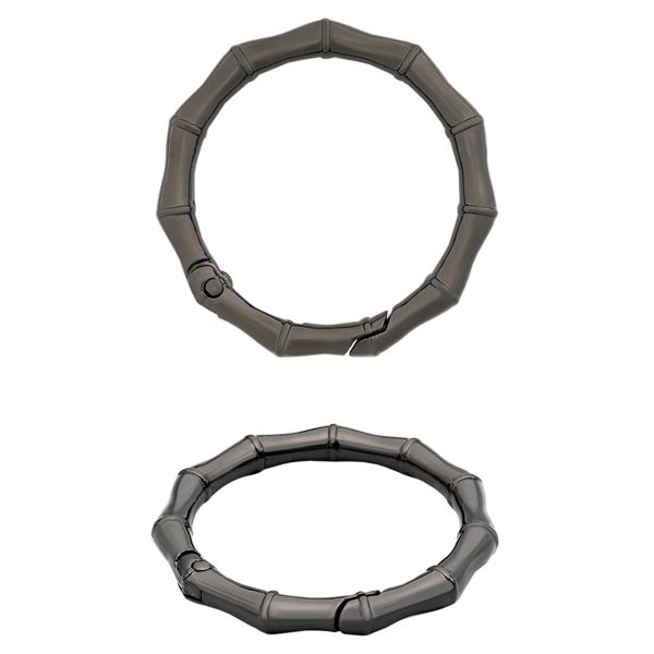 Карабин металл кольцо ⌀38 мм, декоративный, олово (черный никель), MB_2231, 6 шт