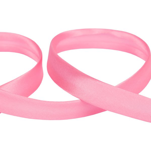 Косая бейка атласная 15 мм / 132±1 метра, В048 розовый, NGK-15P