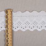 Кружево шитьё 60 мм, хлопок, TBY.0190, цв.01 белый, уп.13.71м, Kruzhevo