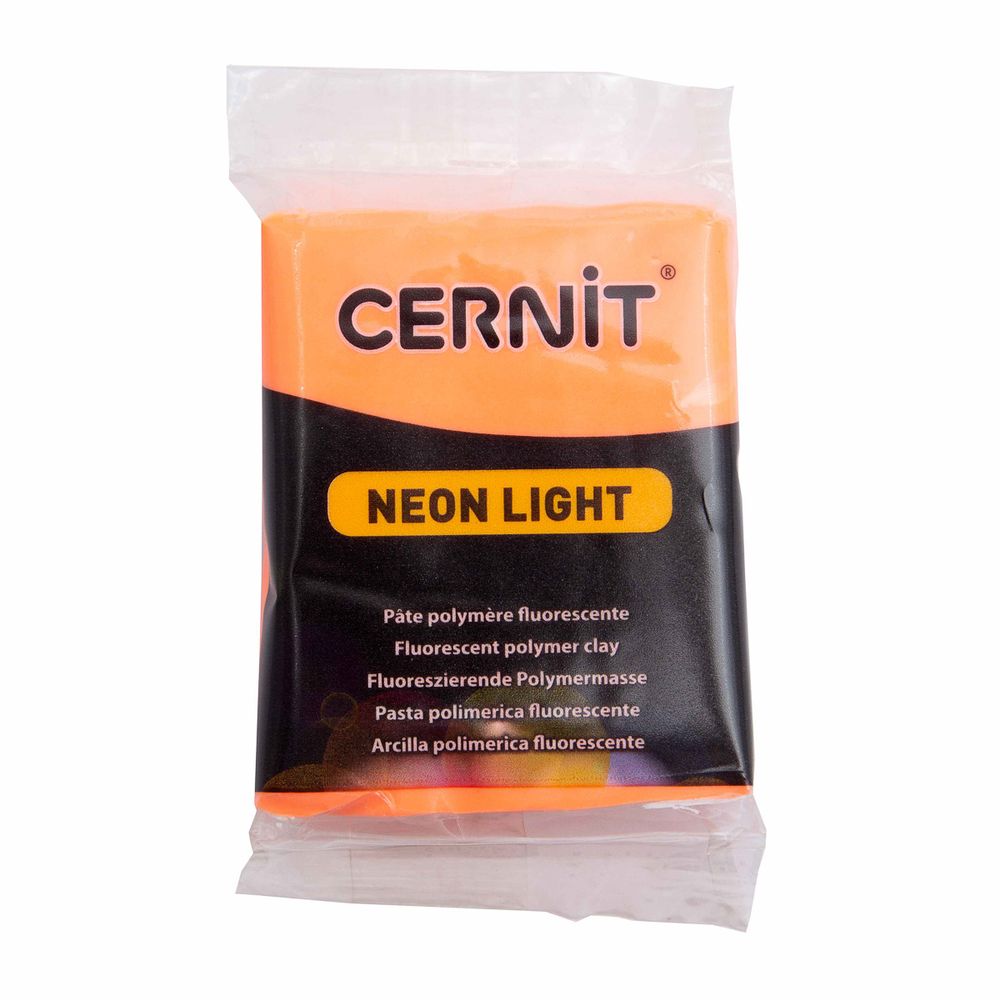 Полимерная глина запекаемая Cernit Neon неоновый, 56 г, 752 неон-оранжевый