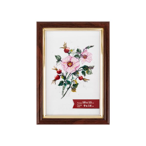 Рамка для картины (фото) пластик с оргстеклом 10х15 см, коричневый, Gamma ПРК-18