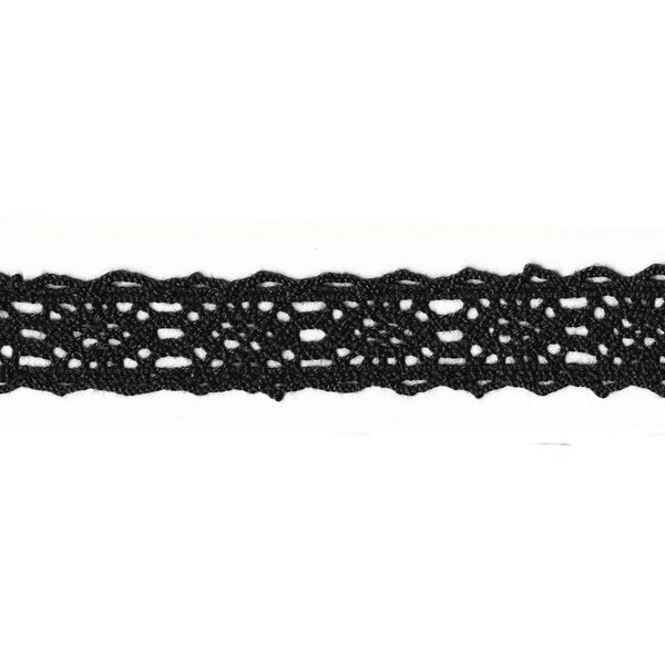 Кружево вязаное (тесьма) 20 мм, 5х3 м, 113 черный, HVK-07 Gamma