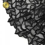 Кружево на сетке (вышитое) арт.T99 180мм цв.черный уп.6м, Kruzhevo