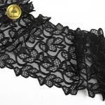 Кружево на сетке (вышитое) арт.T99 180мм цв.черный уп.6м, Kruzhevo