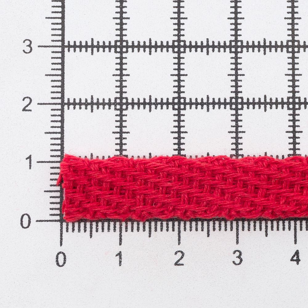 Шнур плоский плетеный х/б ⌀10.0 мм / 20 метров, 18 красный, С3862Г17