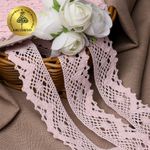 Кружево вязаное (тесьма) 30 мм / 10 метров, диз. 298, цв.20 бл.розовый, Kruzhevo