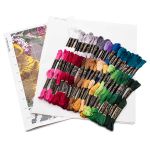 Набор для вышивания нитками Hobby&Pro, Лилии и пионы, 33х33,5 см