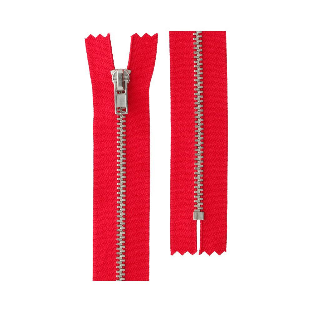 Молния металл Т3 (3 мм) 1 зам., н/раз., 20 см, никель, 145 т.красный, ZIP 3N Gamma, 10 шт