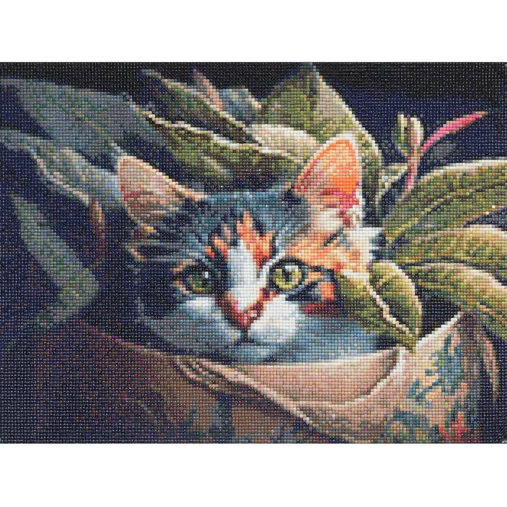 Алмазная (кристальная) мозаика Cristyle, Котенок в корзине, 40х30 см