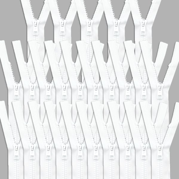 Молния трактор Arta Т6 (6 мм) 1 зам., разъем., 80 см, ОПТ. УП. 25 ШТ., 001 белый